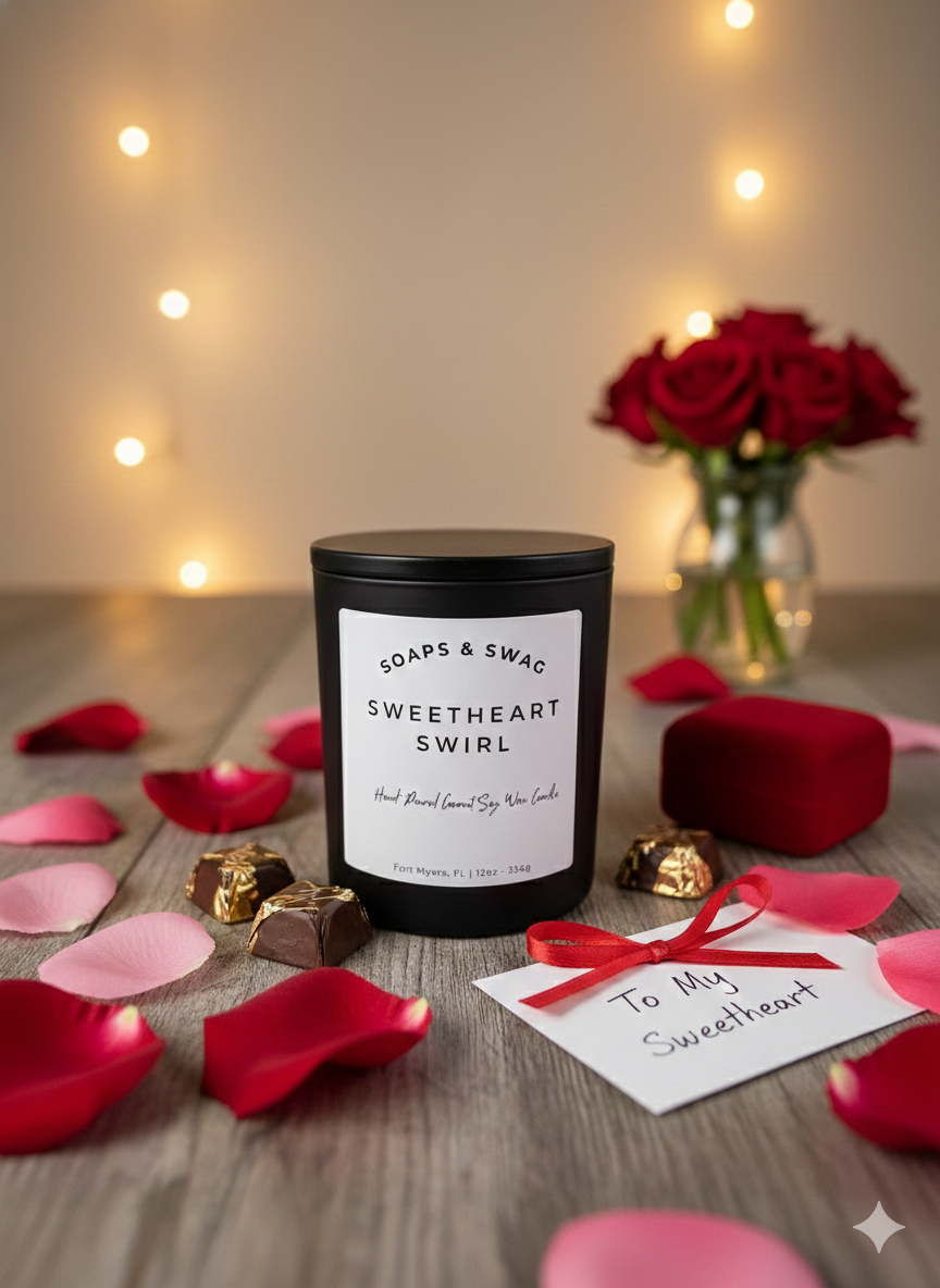 Sweetheart Swirl 12 oz Coconut Soy Wax Candle