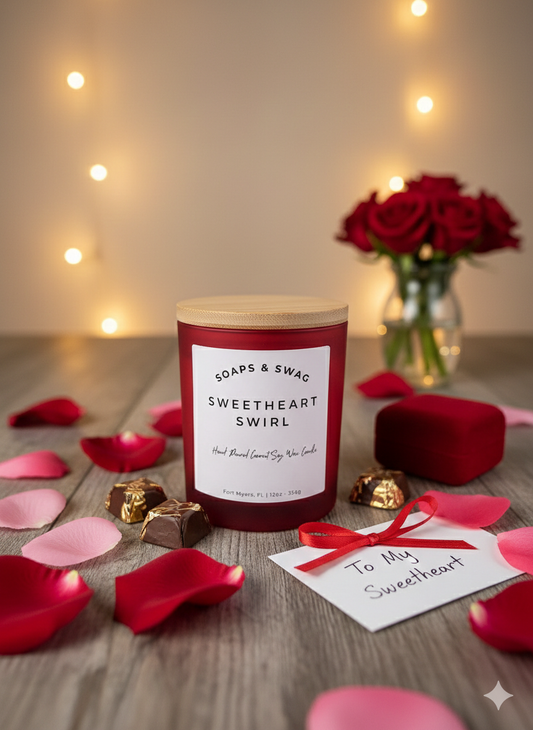 Sweetheart Swirl 12 oz Coconut Soy Wax Candle